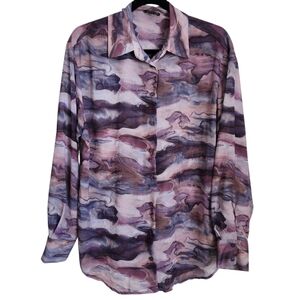 Dynamite Marble Patterned Button-Up Shirt
